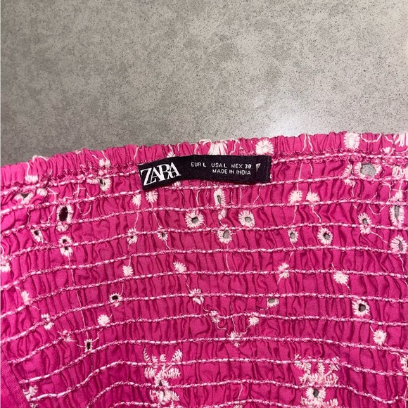 Zara Pink Embroidered Corset Bustier - Picture 3 of 4